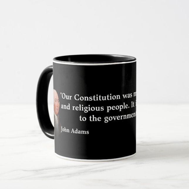 John Adams Cite Sur Notre Constitution Mug (Devant gauche)
