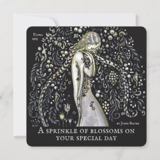 John Bauer Flora Fleurs décoratives Carte d'annive