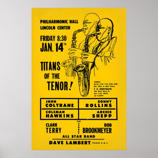 John Coltrane - Sonny Rollins affiche jazz - Titan (Devant)