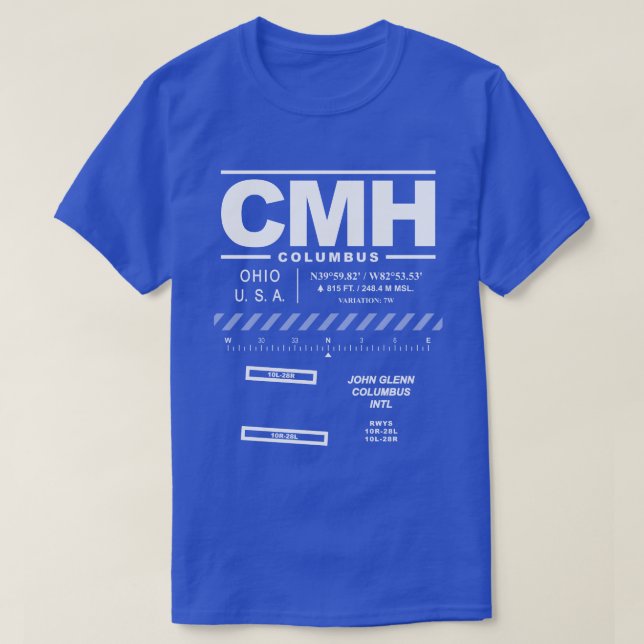 John Glenn Columbus Intl Airport CMH T-shirt (Design devant)