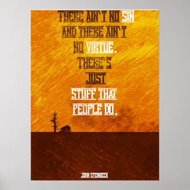 John Steinbeck Citation Poster minimaliste (Devant)