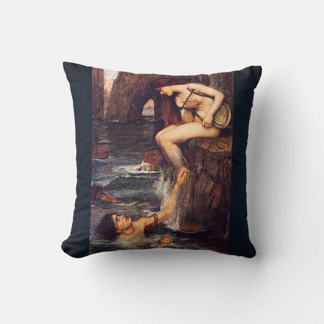 John W. Waterhouse Pré-Raphaelite Siren Coussin (Recto)