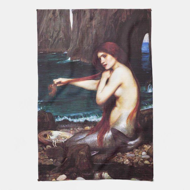 John William Waterhouse Mermaid Serviette de cuisi (Vertical)