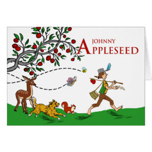 Johnny Appleseed Day Animaux and Apple Tree Scene