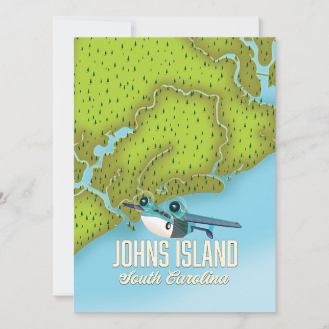 Johns Island, Carolina sud carte USA. (Devant)