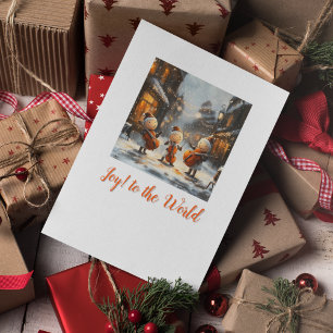 Joie à la carte de Noël des musiciens de rue du mo