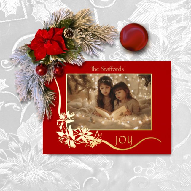 Joie à la Carte de Noël Mondiale Red Poinsettia (Créateur téléchargé)