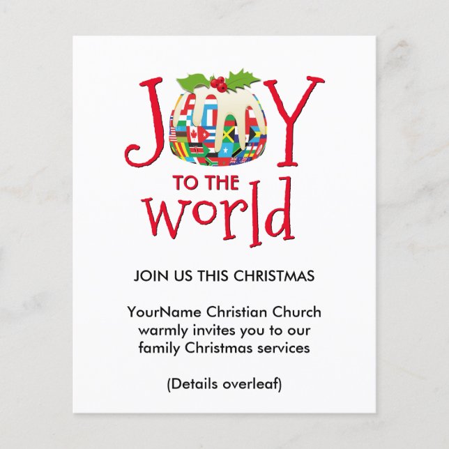 Joie À World Church Service Noël Invitation (Devant)