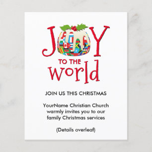 Joie À World Church Service Noël Invitation