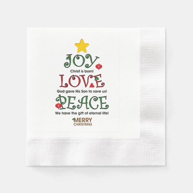 Joie Amour Paix inventa Serviette en Papier pour C (Devant)