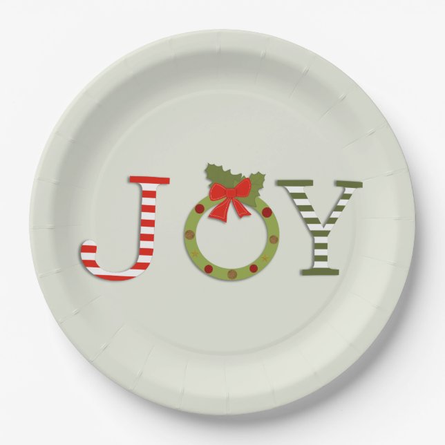 Joie - Assiette en carton de Noël (Devant)