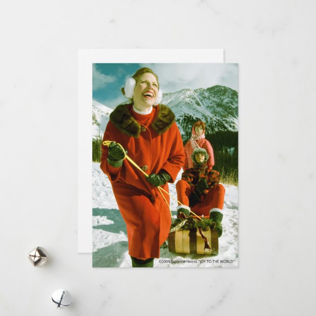 "JOIE AU MONDE" Carte de vacances plate (Devant/Arrière en situation)