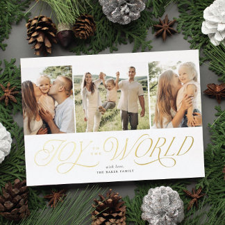 Joie au monde Foil religieuse Cartes de Noël