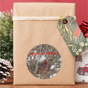 Joie au Monde Stickers Cardinal Homme Rouge