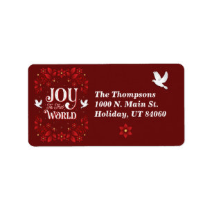 Joie aux étiquettes de adresse de retour de Noël