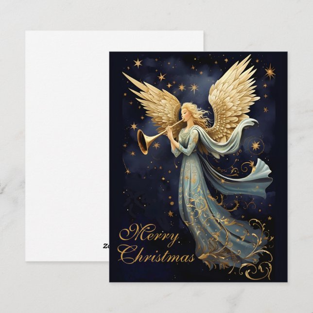Joie Céleste dans la Carte de Vœux de Noël de l'An (Devant / Derrière)