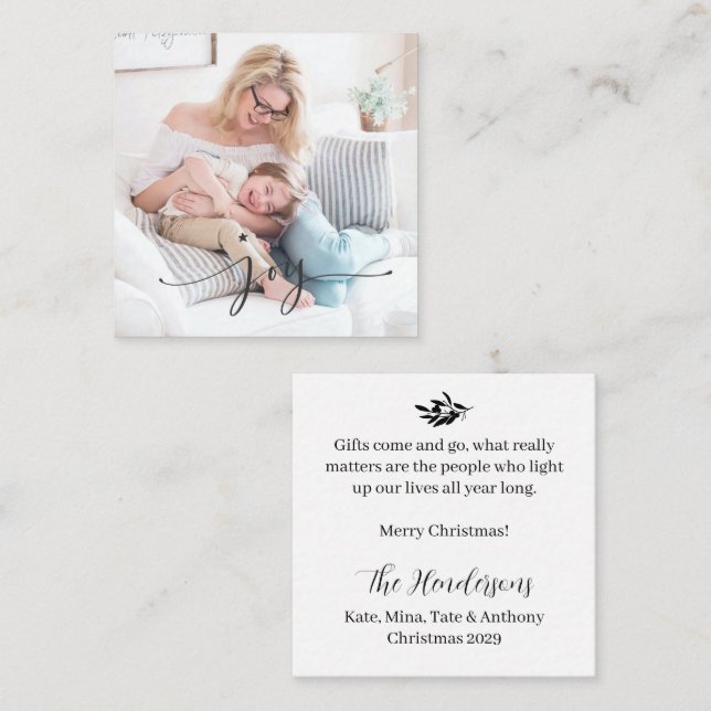 JOIE Classique Joyeux Noël BUDGET Carte de note (Devant / Derrière)