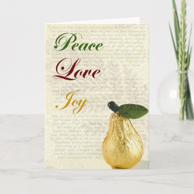 Joie d'amour de paix de carte de Noël (Devant)