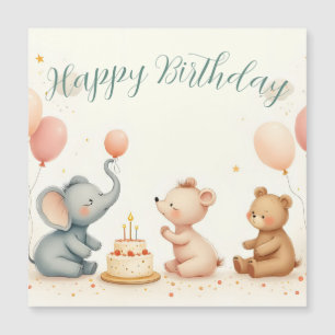 Joie d'anniversaire animal avec ballons