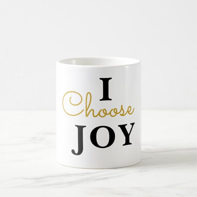 Joie dans chaque gorgée - Mug de script or (Centre)