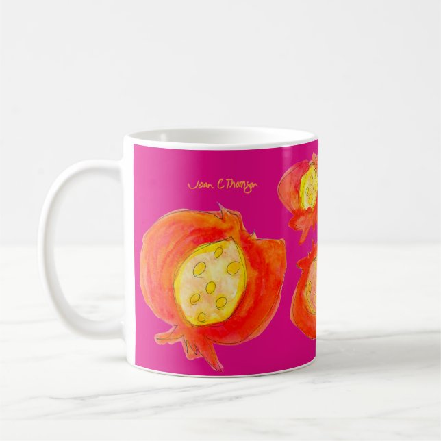 Joie de Grenade sur Mug Fuchsia (Gauche)