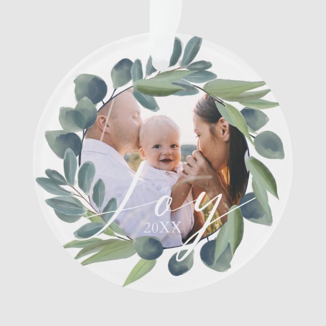 Joie Elegant Aquarelle hiver Foliage Wreath Photo (devant)