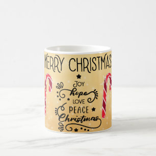 joie espoir amour paix, Joyeux Noël tasse à café