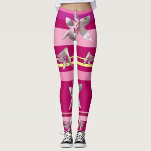 Joie florale en Leggings personnalisés roses