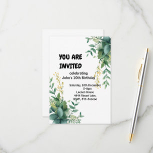 Joie florissante Invitation Anniversaire