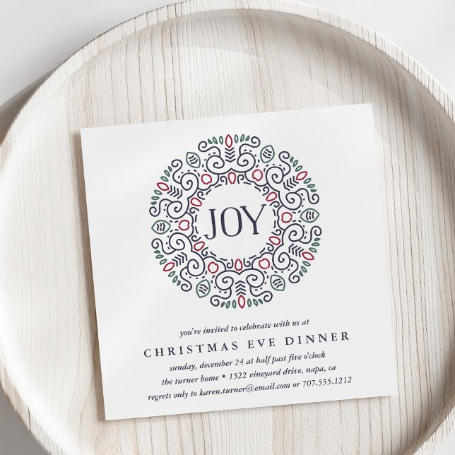 Joie | Invitation du dîner de Noël (Créateur téléchargé)