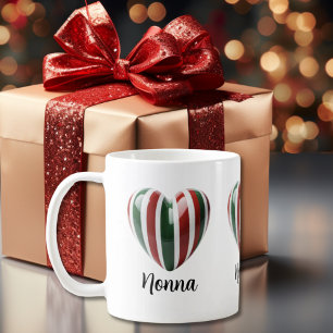Joie italienne : Drapeau Customisé Coeur Mug
