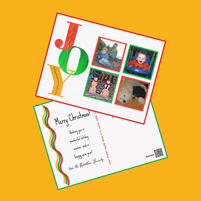 JOIE Joyeux Noël Bonne Année Photo Carte Postale (Créateur téléchargé)
