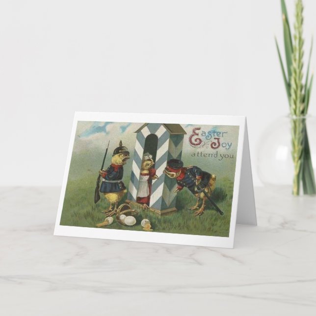 Joie militaire de Pâques ! Carte de voeux vintage (Devant)