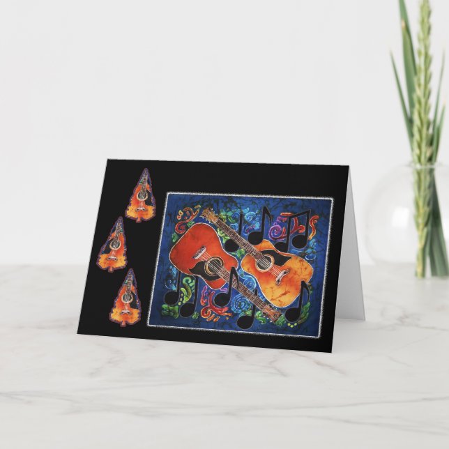 Joie musicale - carte de fin de année de guitare (Devant)