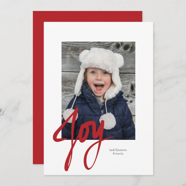 JOIE Noël Carte Appartement Photo Fête (Devant / Derrière)