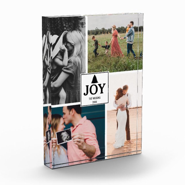 Joie Noël Famille Photo Collage Bloc de Noël (Gauche)