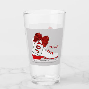 Joie Noël Patins de glace Pint Soda Verre Verre