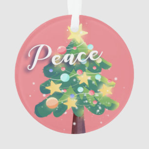 Joie & Paix Carton Arbre de Noël rose