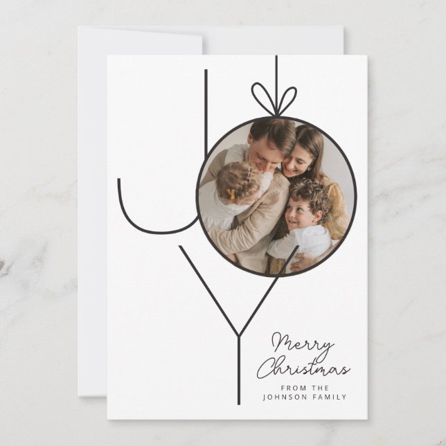 JOIE personnalisée Carte photo de l'ornement de No (Devant)