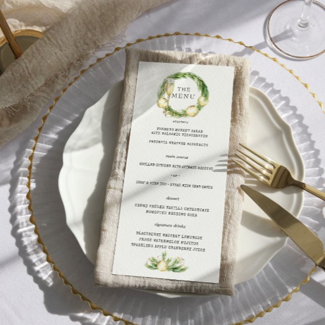 Joie pétillante | Menu de mariage de verdure hiver (Créateur téléchargé)