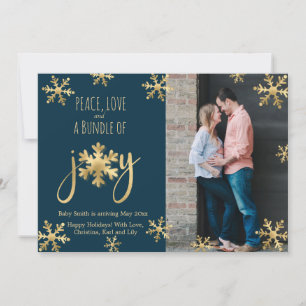 Joie Photo Cartes de Faire-part de grossesse Noël