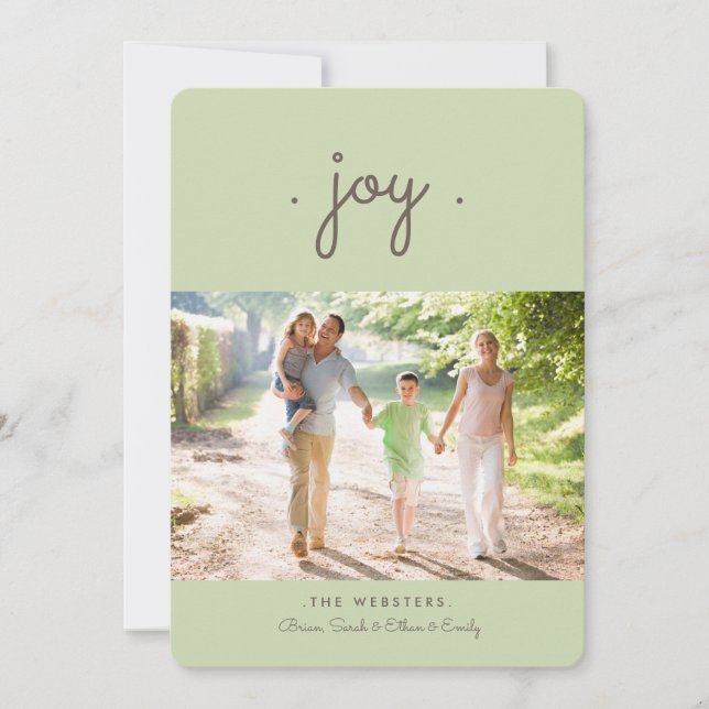Joie simple Carte photo de vacances | Menthe (Devant)