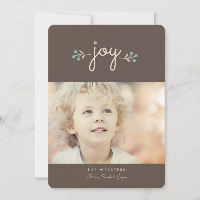 Joie simple Carte photo de vacances | Sable (Devant)