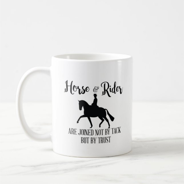Joined not by tack but trust, horse coffee Mug (Gauche)