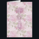 Joint du Messie floral<br><div class="desc">Le joint du Messie,  dans le rose sur un arrière - plan floral. Le joint,  du 1er siècle,  est une combinaison d'un Menorah,  un symbole juif antique,  ainsi que l'Ichthys,  un symbole antique de la foi chrétienne et des disciples de Yeshua,  créant une étoile de David à l'intersection.</div>
