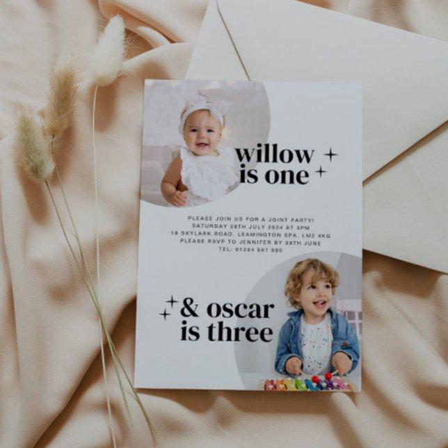 Joint Girl Boy Birthday Invitation with Arches (Créateur téléchargé)