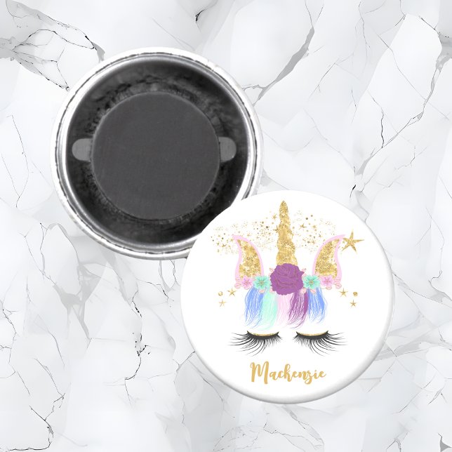 Joli aimant à licorne florale (Pretty Floral Unicorn Magnet)