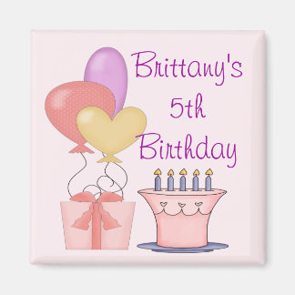 Joli Aimant d'Anniversaire Rose