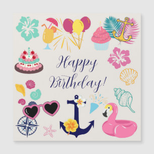 Joli aimant de porte d'anniversaire sur le thème m
