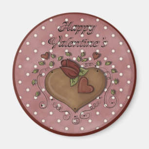 Joli aimant de roses de coeur de heureuse Sainte-V